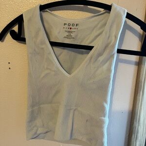 Poof! Light Blue Ribbed Tank Top